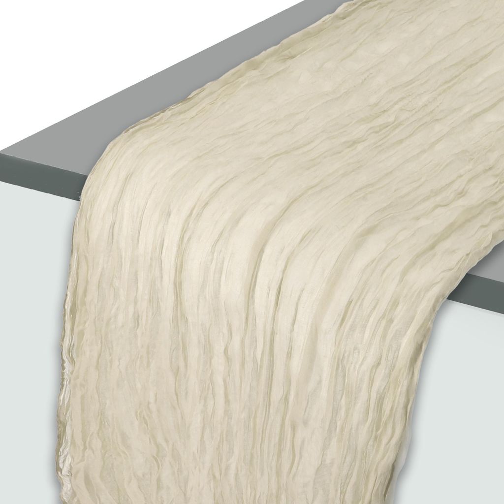 Tischläufer für Partydekoration 400x90cm,Tischdecke für Wohnzimmer, Esszimmer, Balkon, Garten Beige