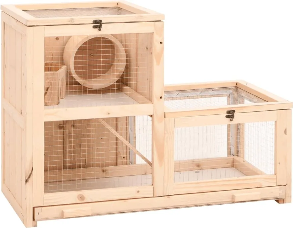 Cage hamster anti-odeur en bois massif 81x40x60 cm ventilation top