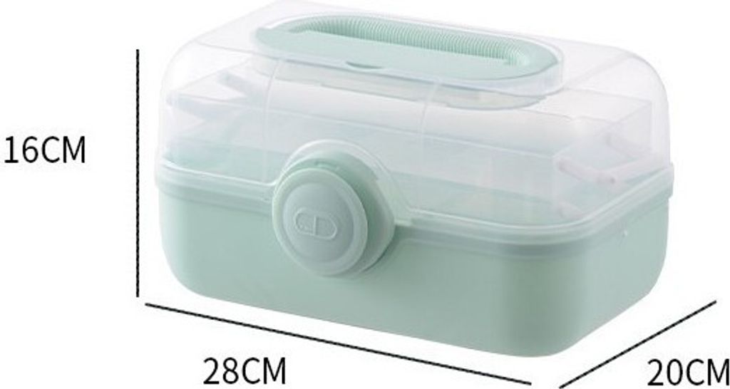 Gemsaya 3-stöckige Medikamentenbox - Hausapotheke Mit Griff & Fächern