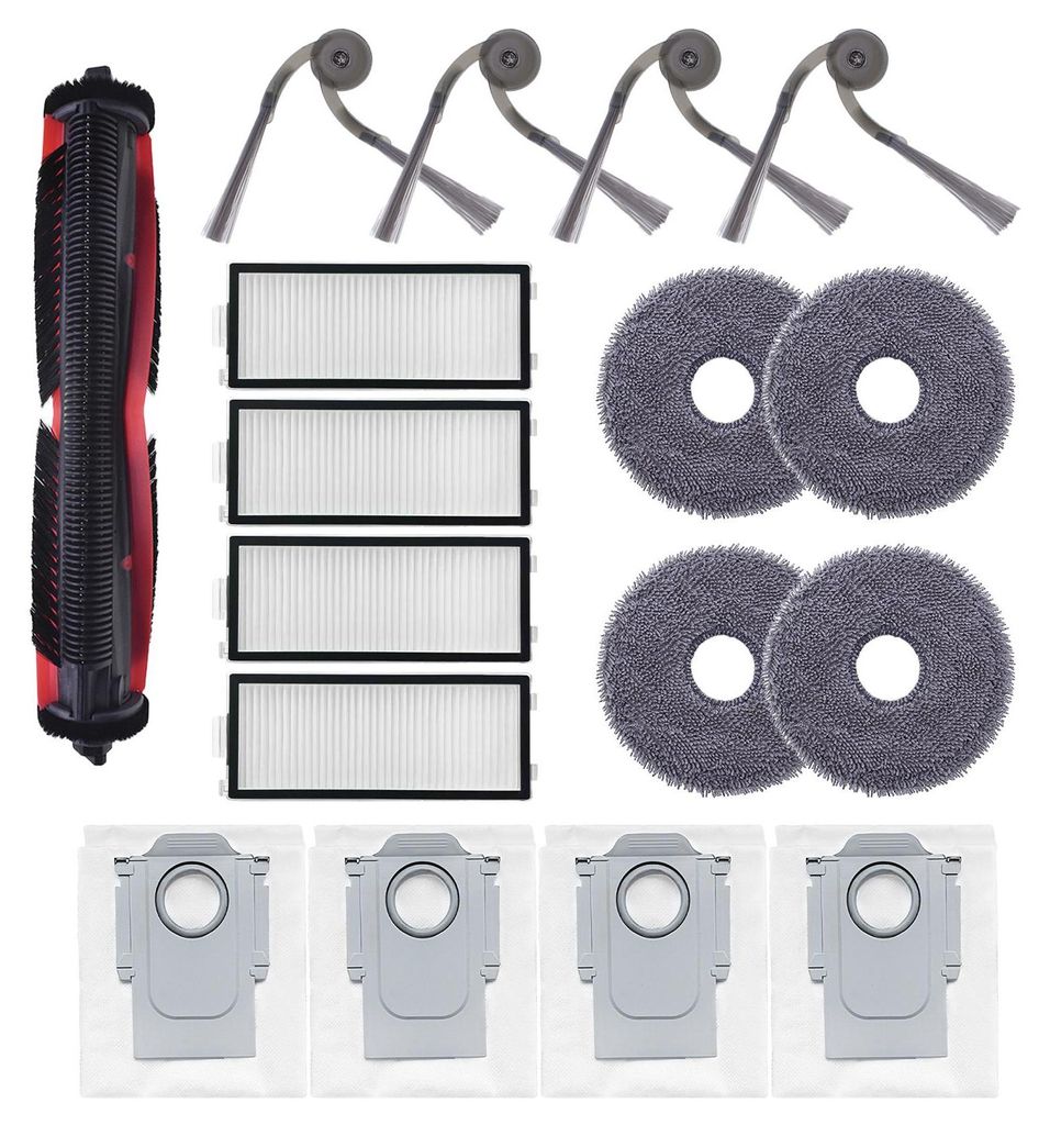 VERCO Ersatzteile Set für Roborock Saros Z70 17tlg Zubehör Bürsten Filter Beutel Mopp