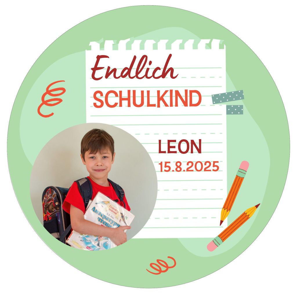 Tortenaufleger essbar individuell Einschulung 20cm Fondant Produktbild 