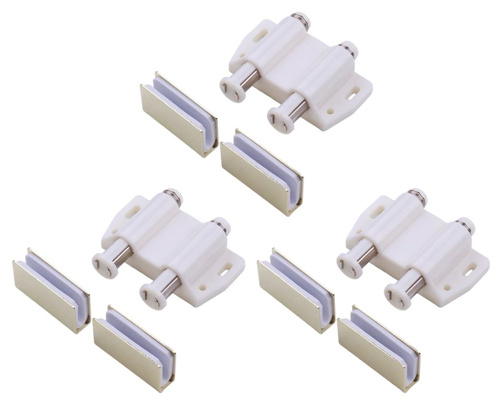 1/2/3 Sets Magnetischer Glastürverschluss mit Klebebefestigung, zum Öffnen einzelner Glastüren per Druckknopf, inklusive Schrankklemme, passend ...
