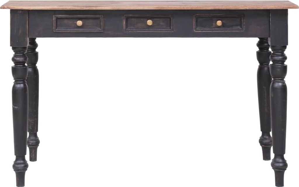 vidaXL Bureau met 3 lades, 117x57x75 cm, massief Productafbeelding 