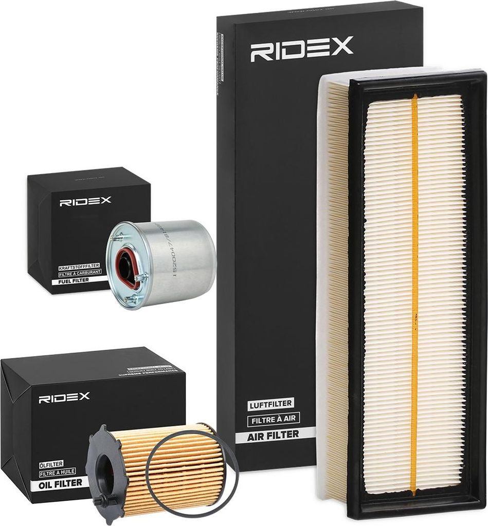 RIDEX Filterset Inspektionspaket Filtersatz für VW Golf V Schrägheck (1K1) POLO (9N) TOURAN (1T1, 1T2) für OPEL ZAFIRA B (A05) für AUDI A3 Spor...