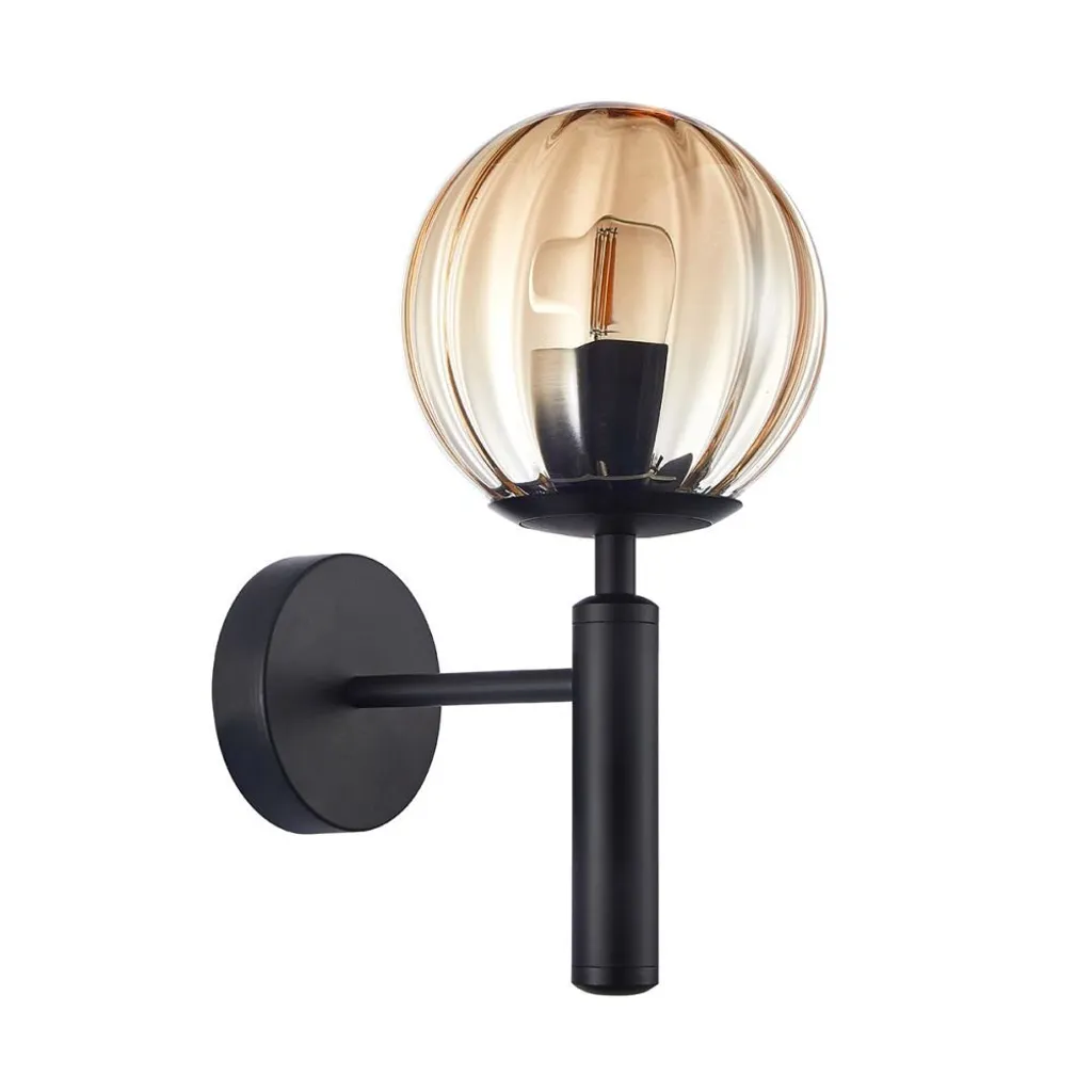 Applique Moderna Italux Ravena WL-2324-1 BK+AMB - Illuminazione E27