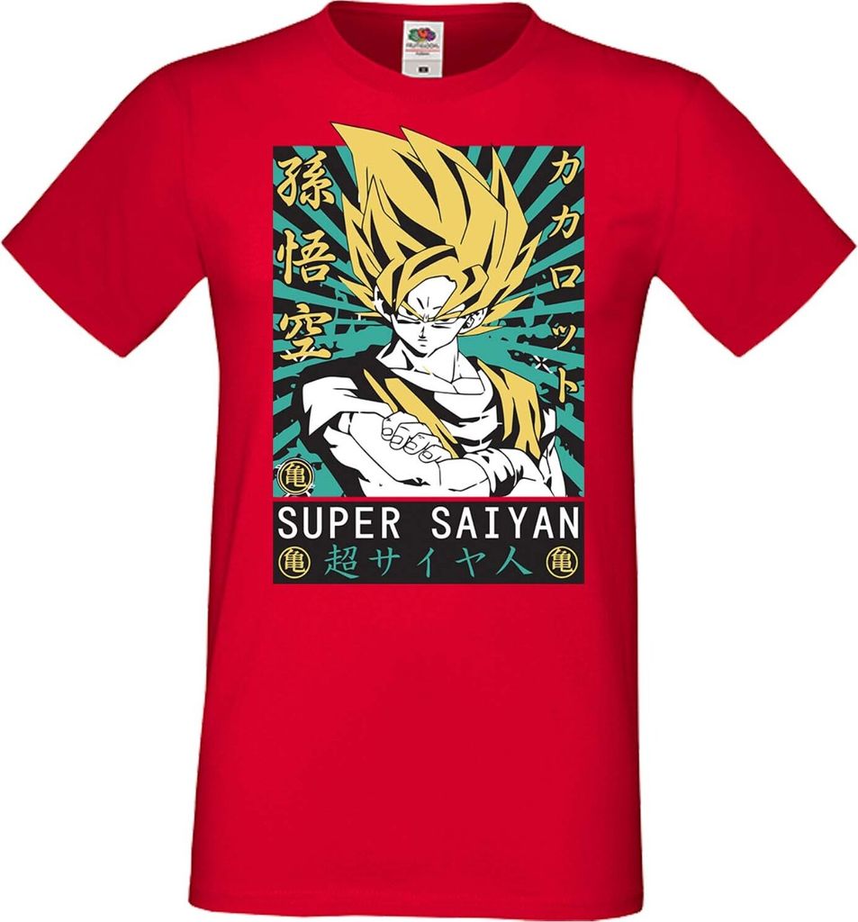 Herren T-Shirt Anime Manga Dragon Anime Manga Ball Z 15 Ssg, Man L / Rot