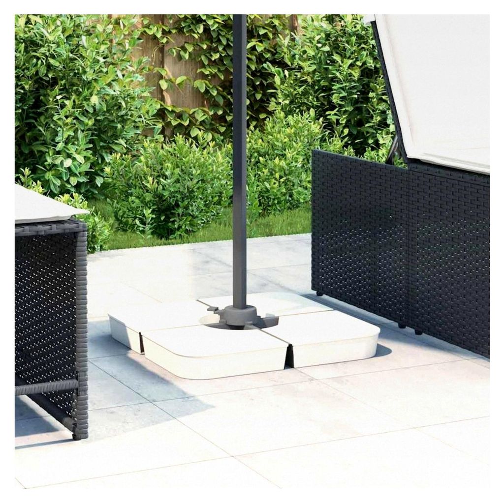 4-teiliges Kreuzfuß-Schirmständer-Set 100 kg PP, Sonnenschirmständer, Sonnenschirmhalter, Ampelschirm-Ständer, Sonnenschirmfuß