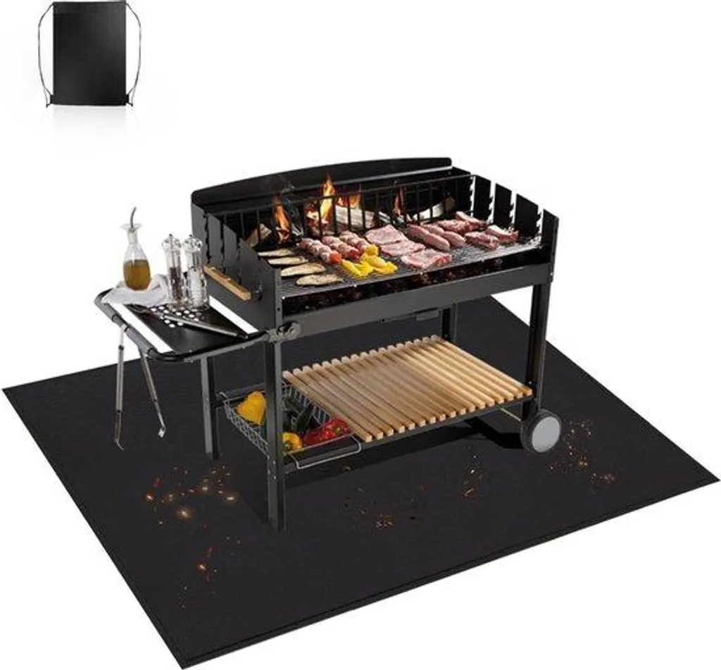 Tapis barbecue anti-tache de graisse sol terrasse silicone étanche