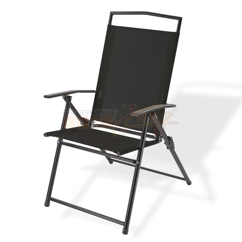 Sedia Campeggio e Spiaggia Long Beach Nera - Leggera e Compatta
