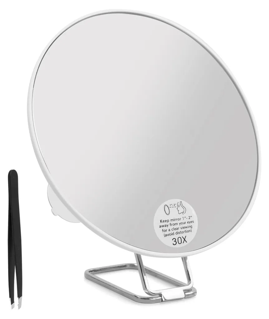 Miroir x30 Rotatif à 360° Multi-Usages avec Pince à Épiler de Précision