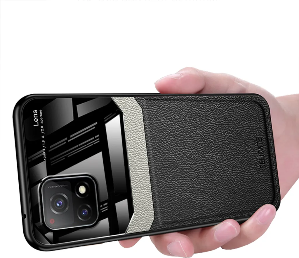 Custodia VIVO Y52S 5G Nera Texture Litchi | Protezione Ibrida TPU