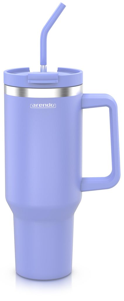 Arendo thermosbeker van 1200 ml met handvat en rietje, Productafbeelding  AI-gegenereerde afbeelding