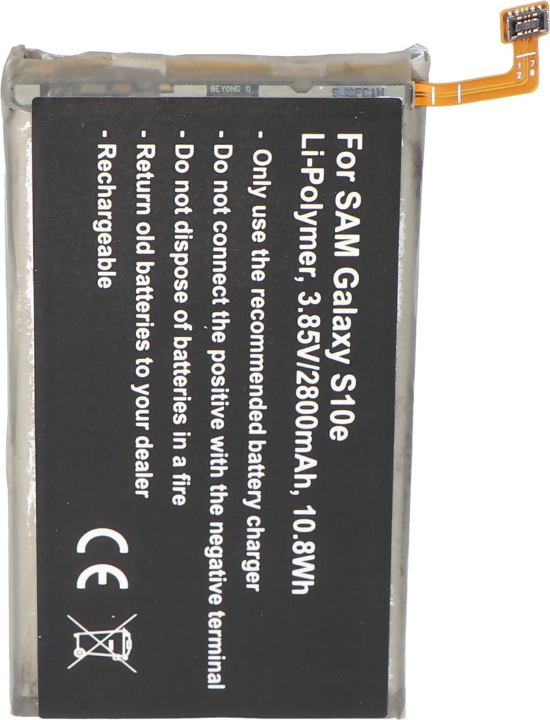 Akku passend für Samsung Galaxy S10e Li-Polymer 3,85V 2800mAh 10,8Wh built-in ohne Werkzeug