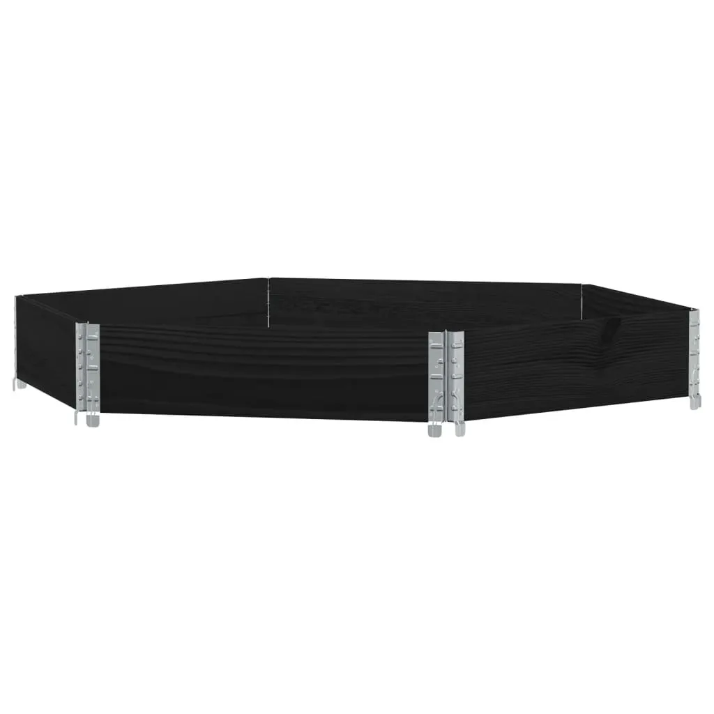 Lit de jardin hexagonal 160x160 noir pour potager et fleurs de balcon