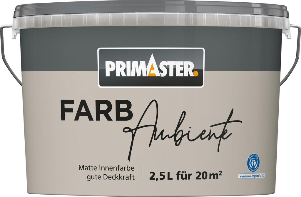 Primaster Farbambiente Wandfarbe matt steingrau 2,5 L Produktbild 