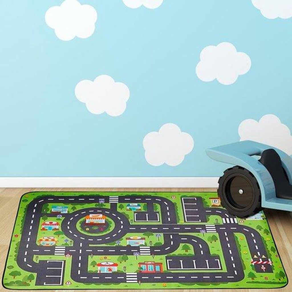Kleidung für Kinder - Spielteppich 120 x 80 cm - Stadtmustermuster - Für Babys Jungen und Mädchen - Für Schlafzimmer - Spielzimmer - Kinderzimm...