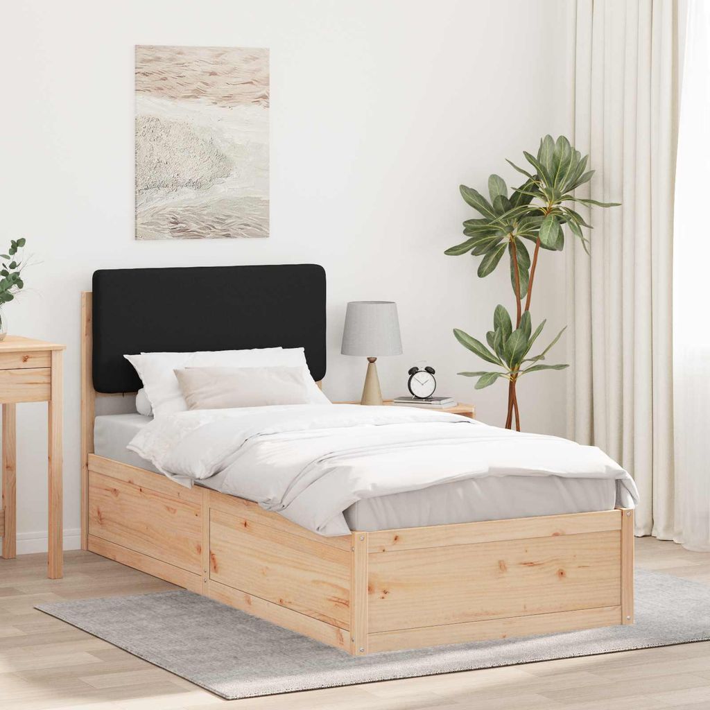 Maison Exclusive - Bettgestell mit gepolstertem Kopfteil Schwarz 80 x 200 cm