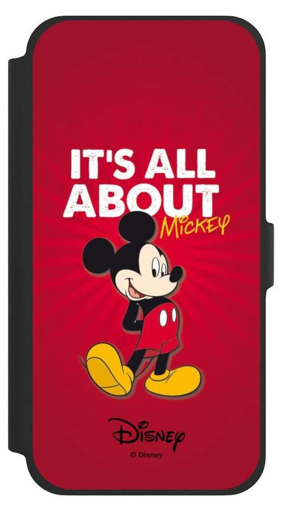 NIVOCASE Klapphülle für Apple iPhone 13 Pro Max Handyhülle aus Kunst Leder NIVOflip schwarz Disney Maus Offizielles Lizenzprodukt
