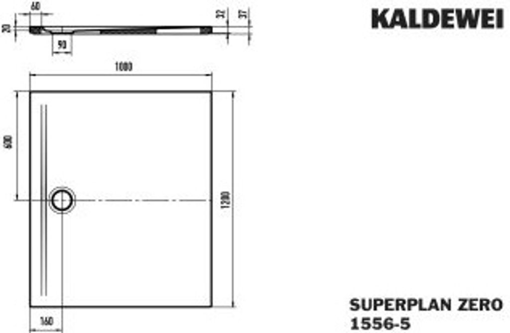 Kaldewei 355647980231 DW SUPERPLAN ZERO Mod.1556-5, 1000 x