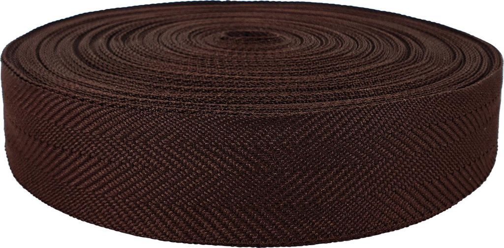 Teppicheinfassband 4x4000 cm - Braun - Einfassband aus Polyester mit Fischgrätenmuster zum Annähen - Teppichband zum Kantenschutz und dekorativen...