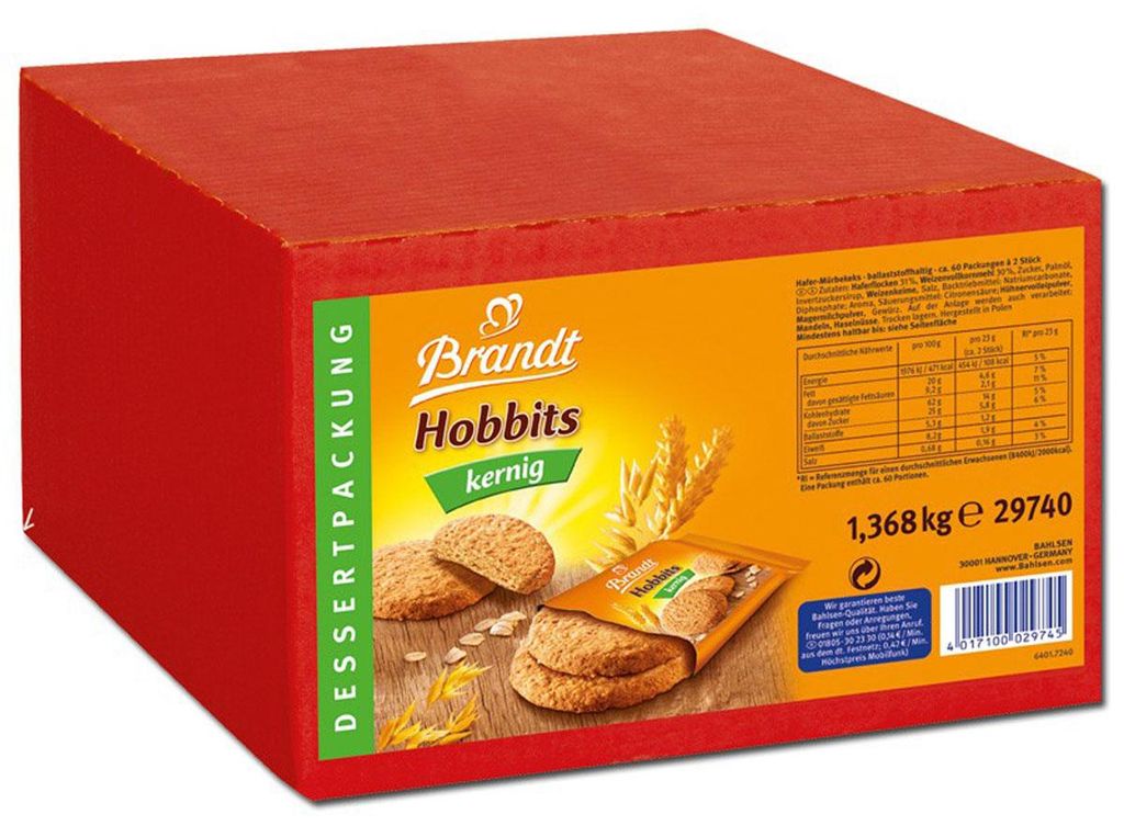 Brandt Hobbits Kernig 60 dezertních balení po 2 ovesných Obrázek produktu 