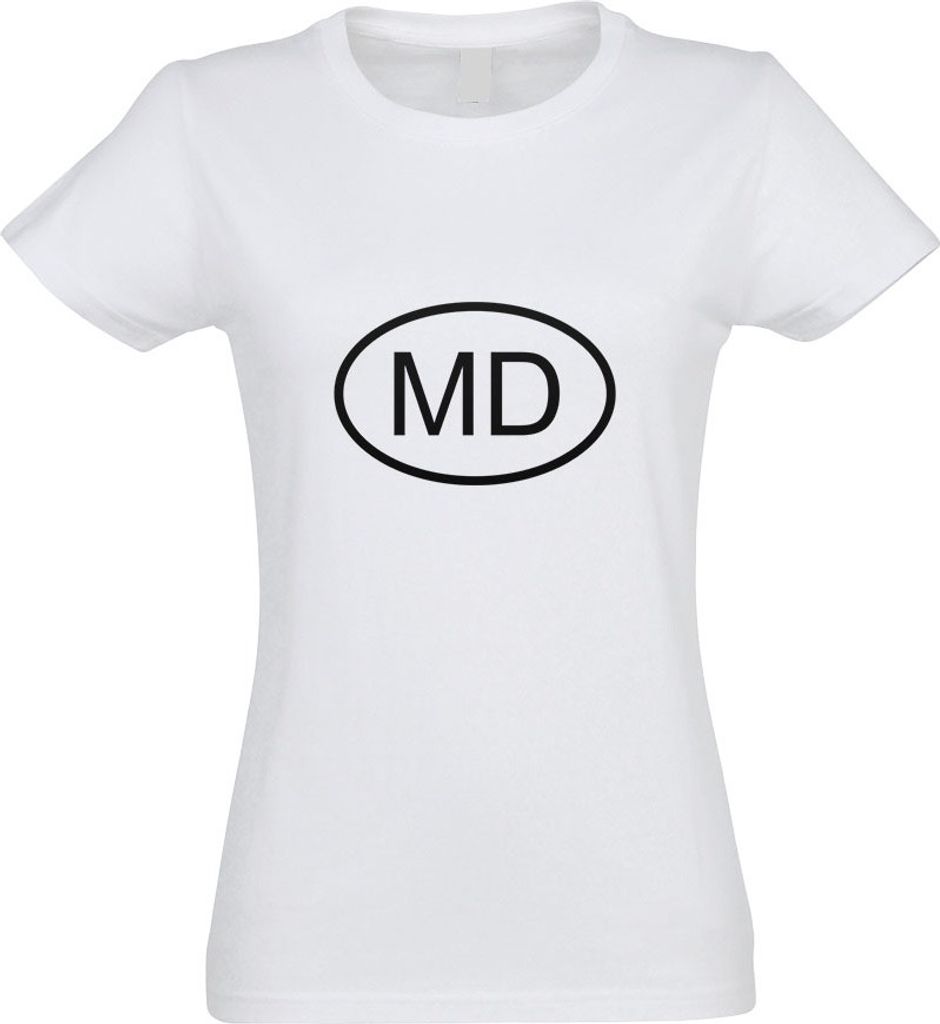 Kiwistar - T-Shirt tailliert - Damen - Weiss - Moldawien MD - mit Motiv Bedruckt - Funshirt Design - Sport - Freizeit - Damen - M