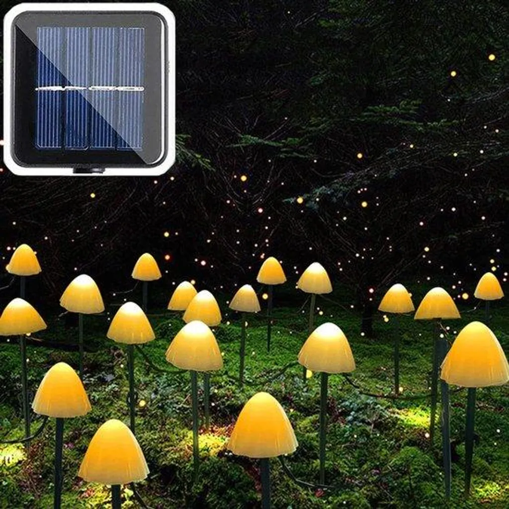 Éclairage alarme solaire pour jardin et Noël avec 8 modes et câble 5 m