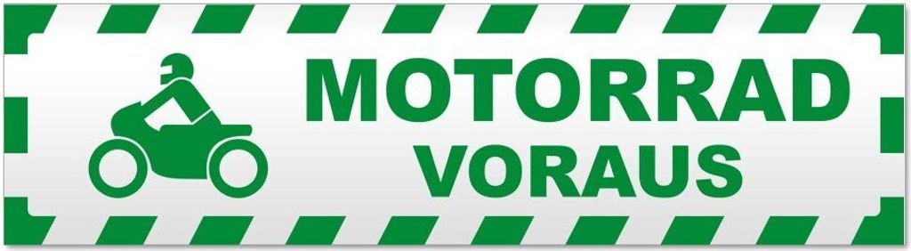 Kiwistar Motorrad voraus Motiv 2 gestreift Magnetschild Schild magnetisch - 30cm Grün - Magnetfolie für Auto PKW Kfz