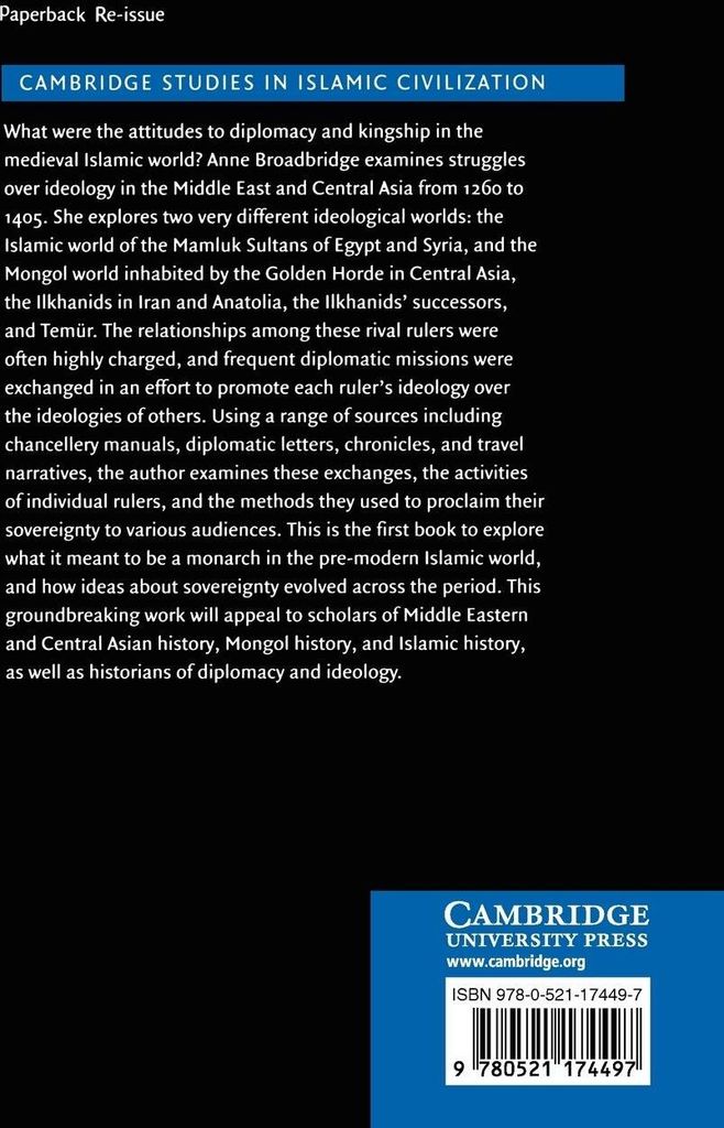 Kingship and Ideology in the Islamic and Mongol Worlds.by Broadbridge, F. New.