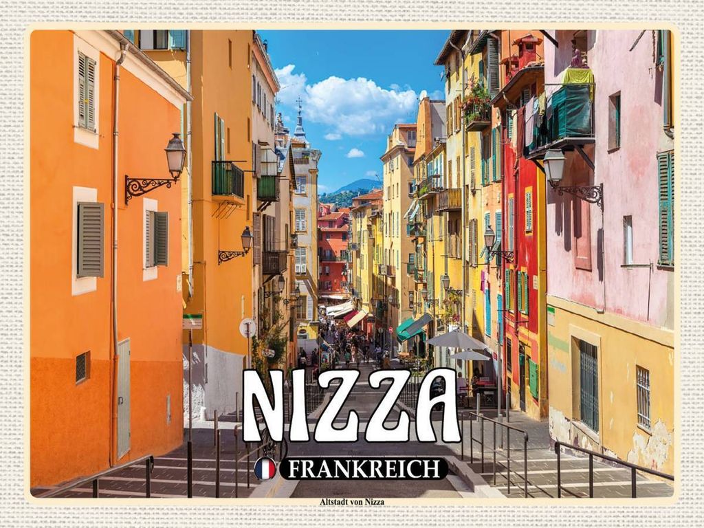 vianmo Holzschild 30x40 cm Nizza Frankreich Altstadt von Nizza