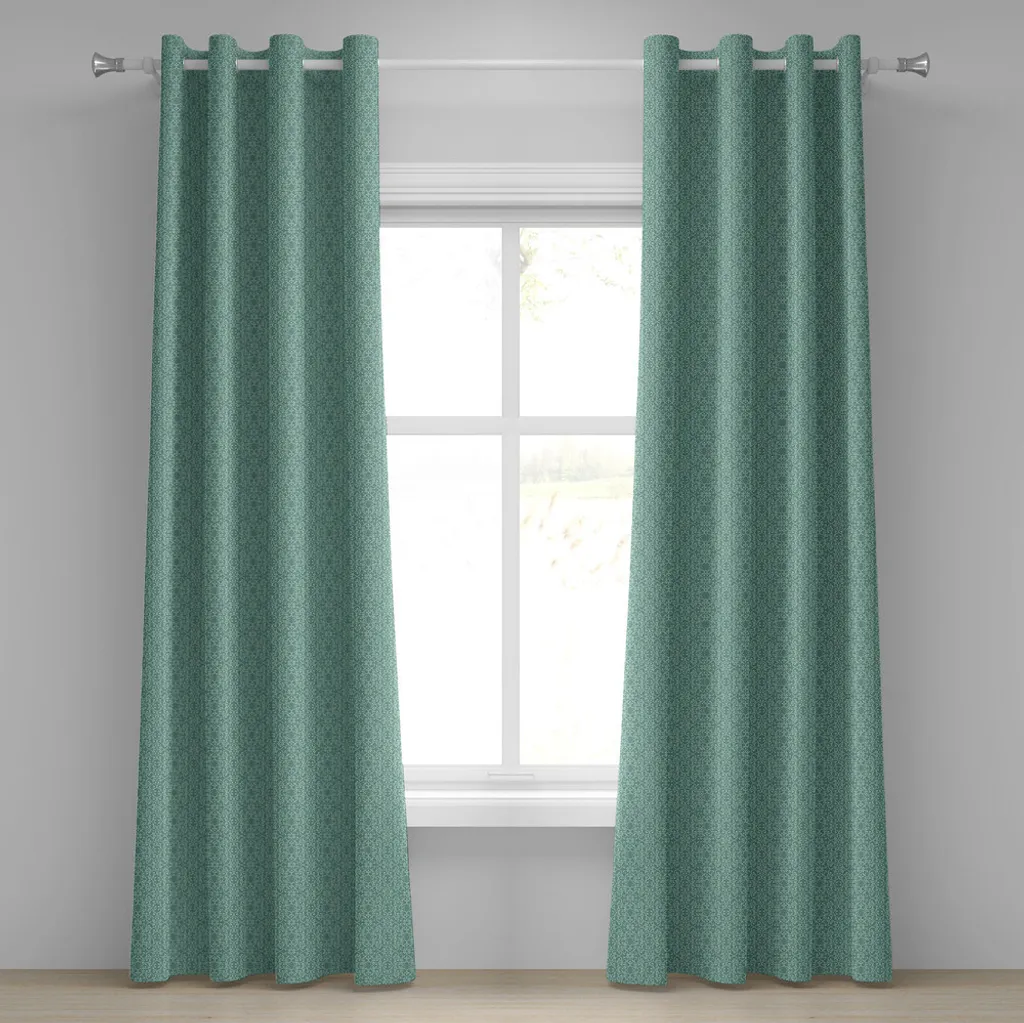 Rideau de salon vintage vert turquoise pour décoration jardin 280cm