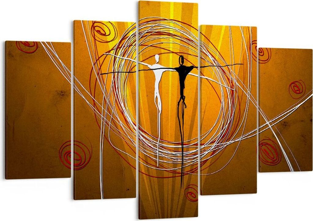 Bild auf Leinwand - Leinwandbild - Leute Tanz Linien Tapeten - 150x100cm - Wand Bild - Wanddeko - Leinwanddruck - Bilder - Kunstdruck - Wanddekorat...