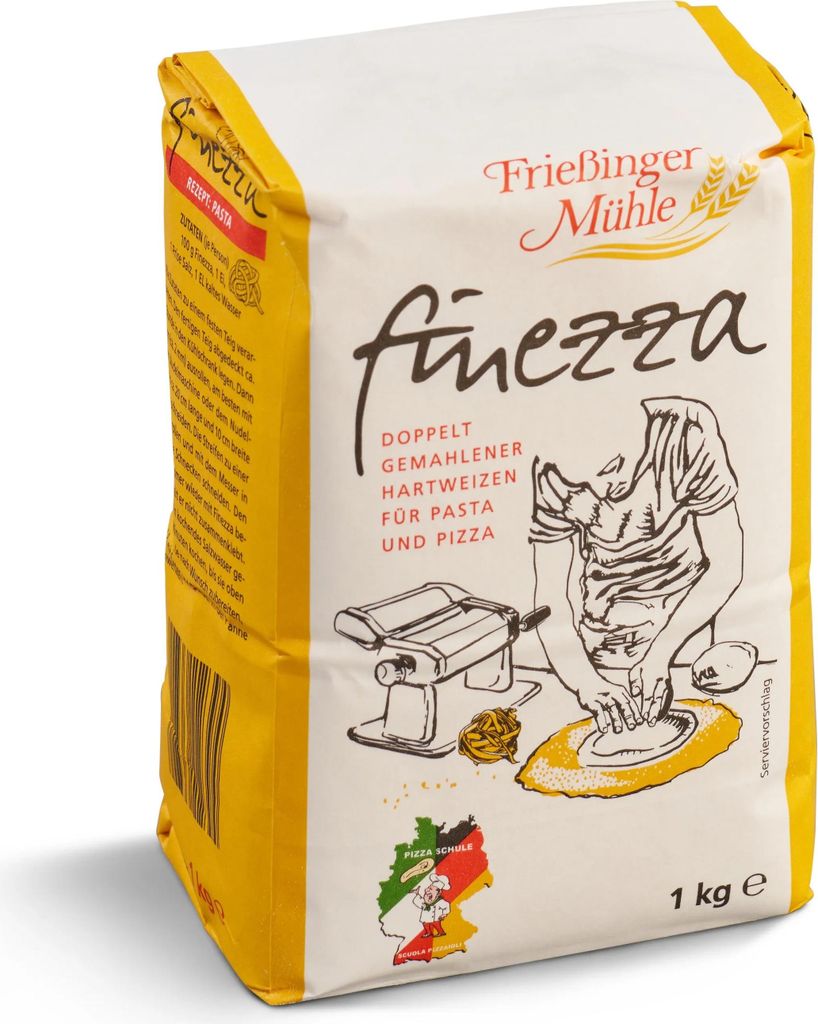A bag of Finezza flour for pasta and pizza.