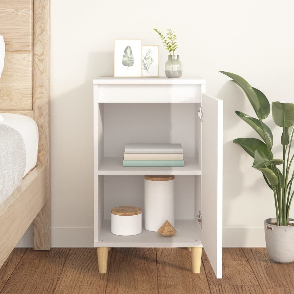 Möbel Nachttisch Elegantes Design - Beistelltisch - Nachtschrank - Hochglanz-Weiß 40x35x70 cm Holzwerkstoff Top3348768