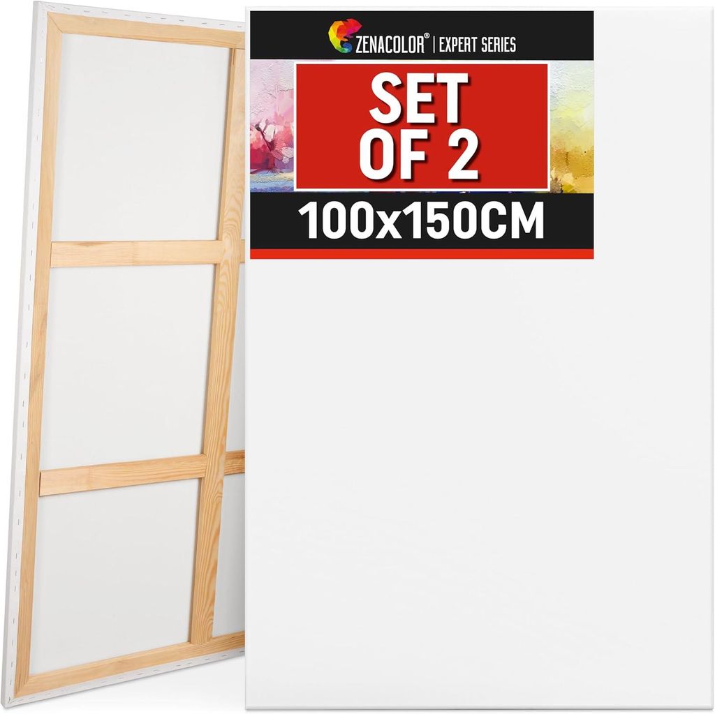 Tela per pittura 2 pz. 150x100 cm su cornice grande formato Immagine del prodotto 
