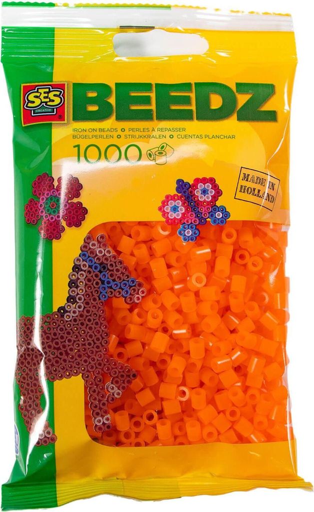 SES Creative Beedz 1000 Bügelperlen Farbe ORANGE