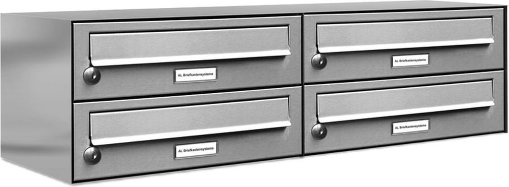 4er V2A Edelstahl Wandbriefkasten Anlage 4 Fach Briefkasten Postkasten