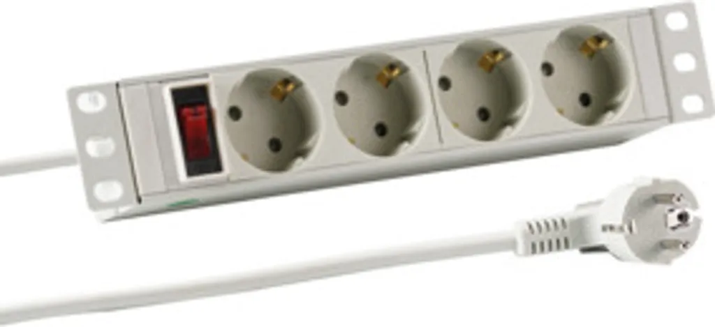 PDU 10 Pouces pour Baie Informatique 4 Prises avec Bouton Marche Arrêt
