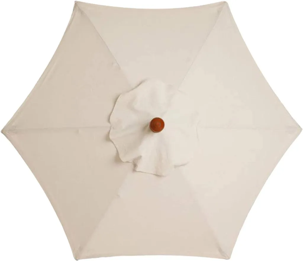 Housse de parasol de jardin 3m blanche - Toile textile pour 6 baleines