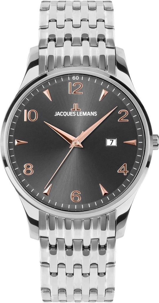 Jacques Lemans 1-2215J Herrenuhr London Anthrazit/Roségoldfarben