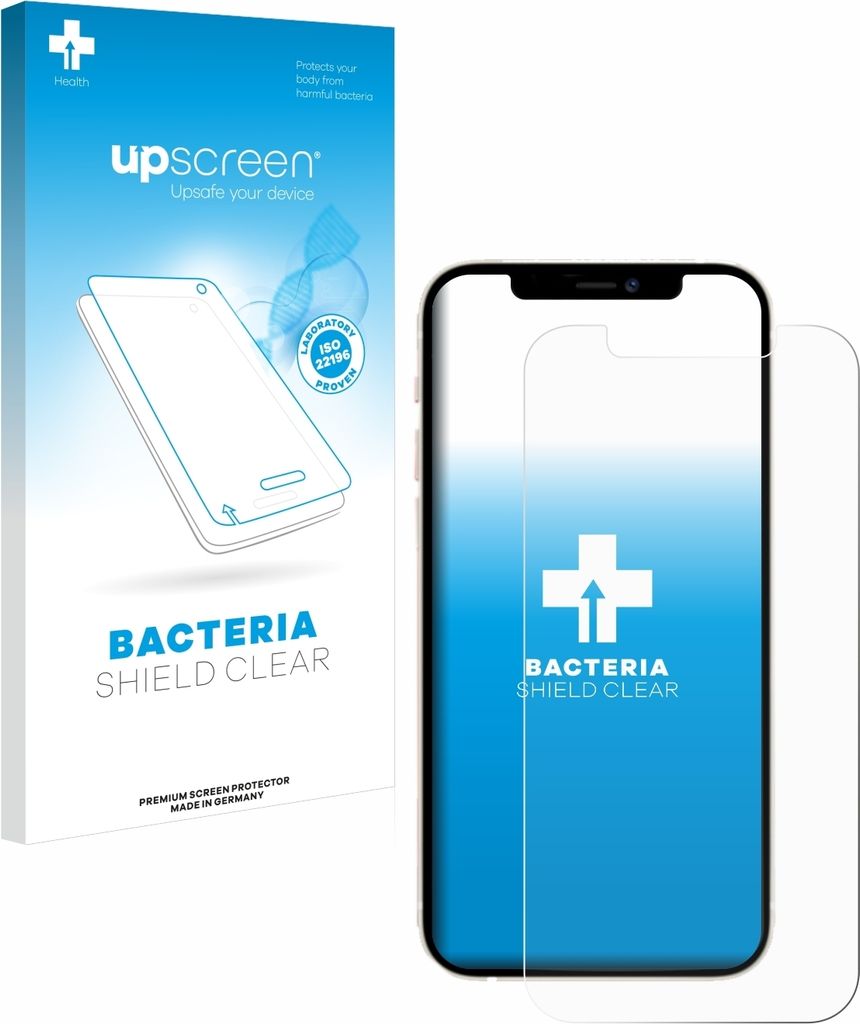 upscreen Schutzfolie für Apple iPhone 12 / 12 Pro Displayschutz Displayschutzfolie Folie Klar antibakteriell