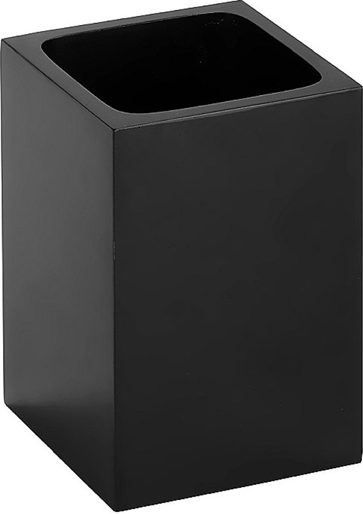 MAX Glashalter Polyresin Schwarz 75x115x75 mm für Bad & Küche >> freistehend anwendbar