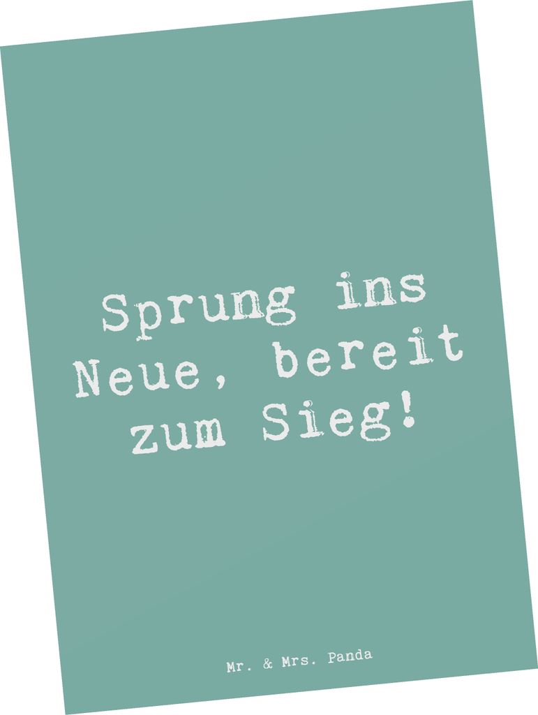 Mr. & Mrs. Panda Grußkarte Spruch Sich in einer neuen Sportart versuchen - Meeresbrise - Geschenk, Fotokarte, Sprung ins Neue, Postkarte, Mut zeig...