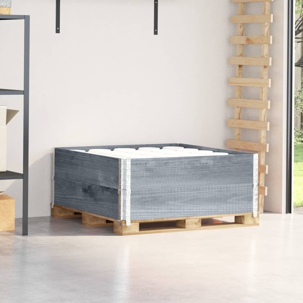Design New Paletten-Aufsatzrahmen 2 Stk. Grau 100x100 cm Massivholz Kiefer Tischplatten CC85706312