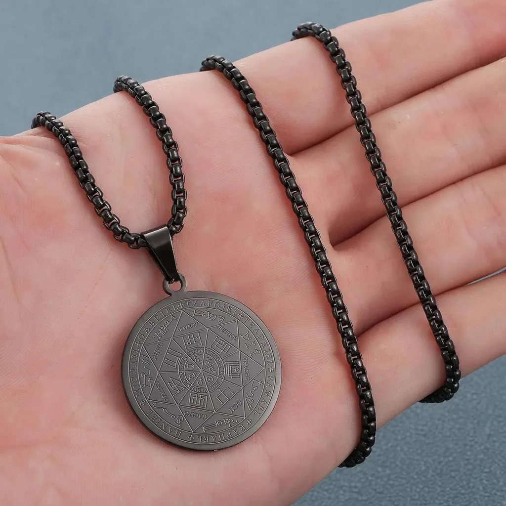 Collier Amulette Archanges Acier Inoxydable - Gravure Laser de Précision