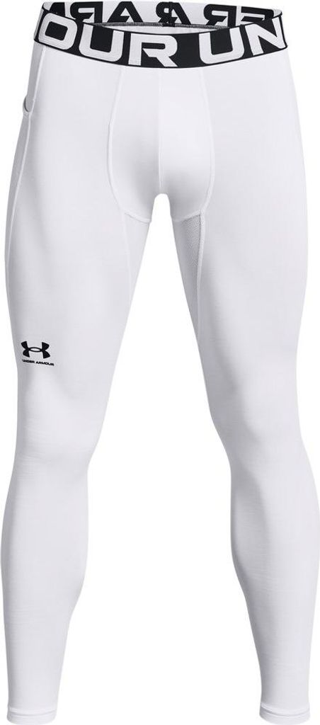 Under Armour ColdGear Compression Leggings für Herren, Enge Leggings, Männlich, Weiß, Erwachsener, White / Black, Einfarbig
