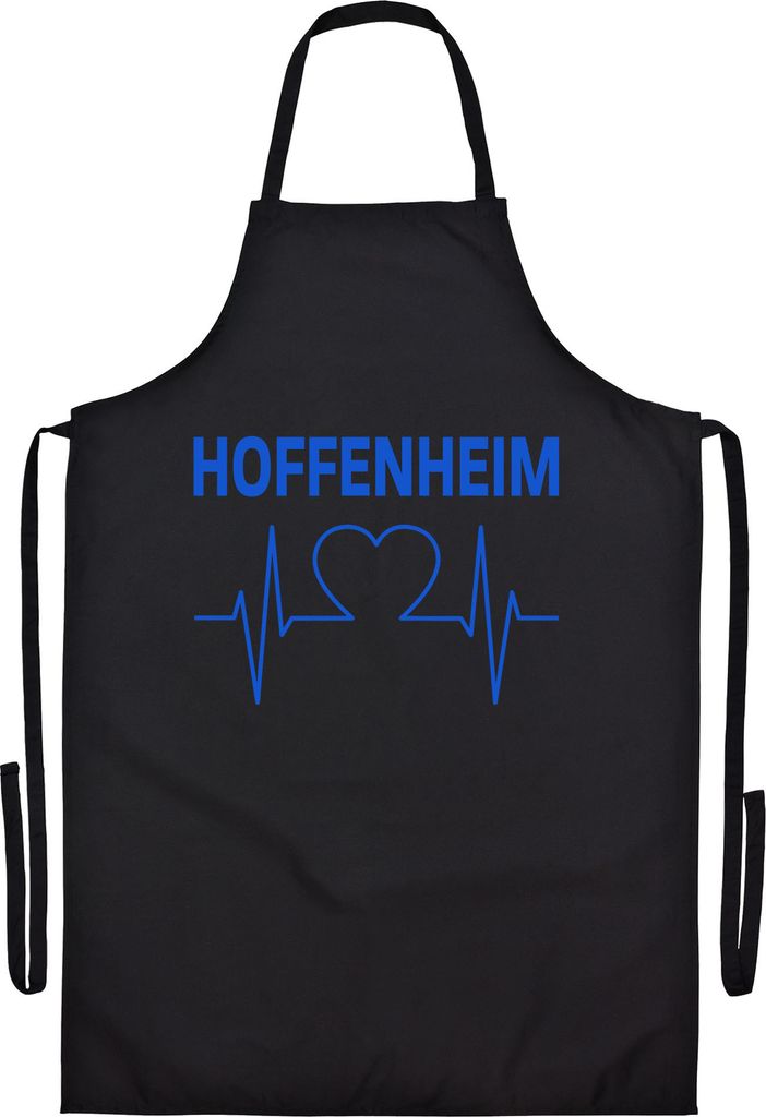 multifanshop Grillschürze - Hoffenheim - Herzschlag, schwarz, Größe one size