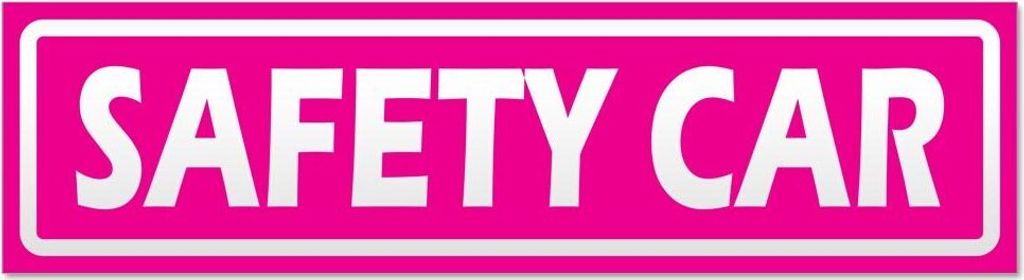 Kiwistar Safety Car invertiert Magnetschild Schild magnetisch - 30cm Pink - Magnetfolie für Auto PKW Kfz