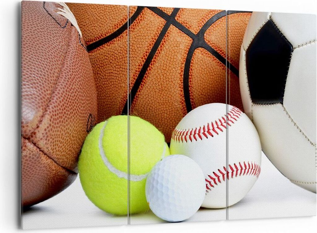 Bild auf Leinwand - Leinwandbild - Fußball Ball Sport Golf - 165x110cm - Wand Bild - Wanddeko - Leinwanddruck - Bilder - Kunstdruck - Wanddekorati...