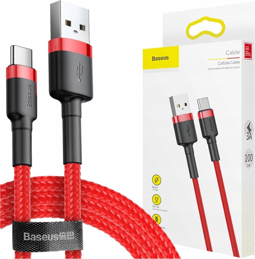 Baseus CATKLF-B09 Cavo USB 1 m USB A USB C Rosso Immagine del prodotto 